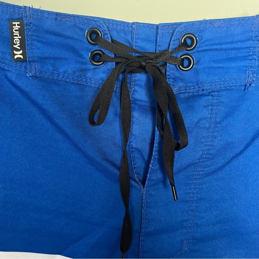 Hurley Mens Board Shorts Blue Red White Striped Gradient Swim Trunks Size 36